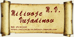 Milivoje Vujadinov vizit kartica